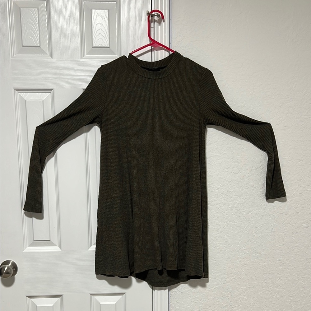 Long Sleeve Ribbed Knit Dress